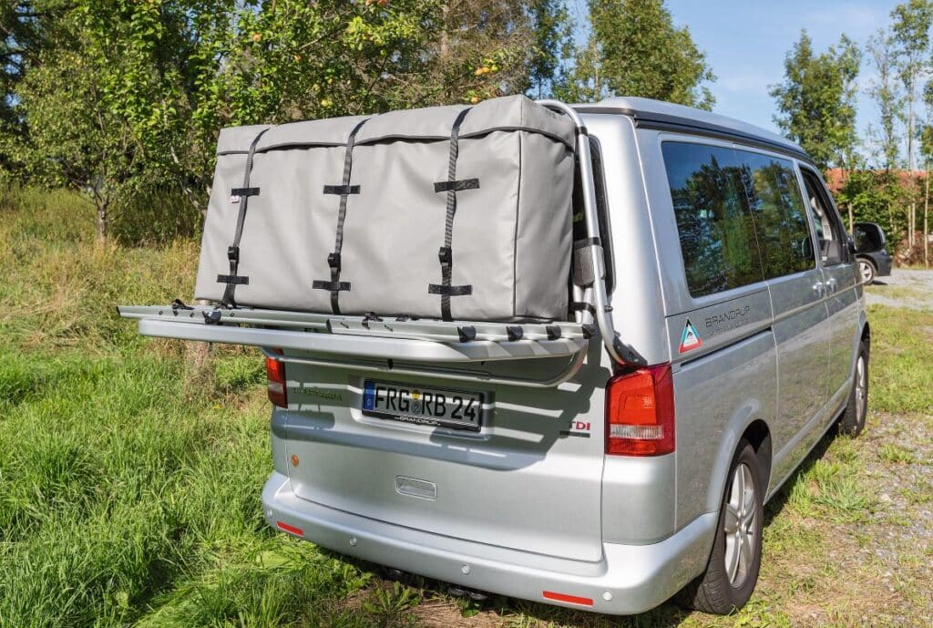 FLEXBAG Cargo Volkswagen T6/T5 Heckklappen-Fahrradträger; Art.-Nr.: 7E0071104A und 7E0071104B sowie 7H0071104