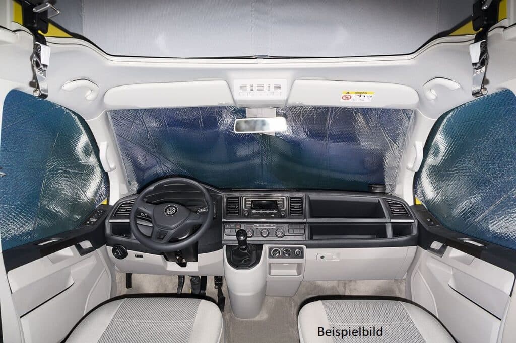 ISOLITE Inside Isolierung, Volkswagen T6.1 Fahrerhausfenster 3-tlg., rundem Spiegelfuß ohne Sensoren im Innen-Rückspiegel