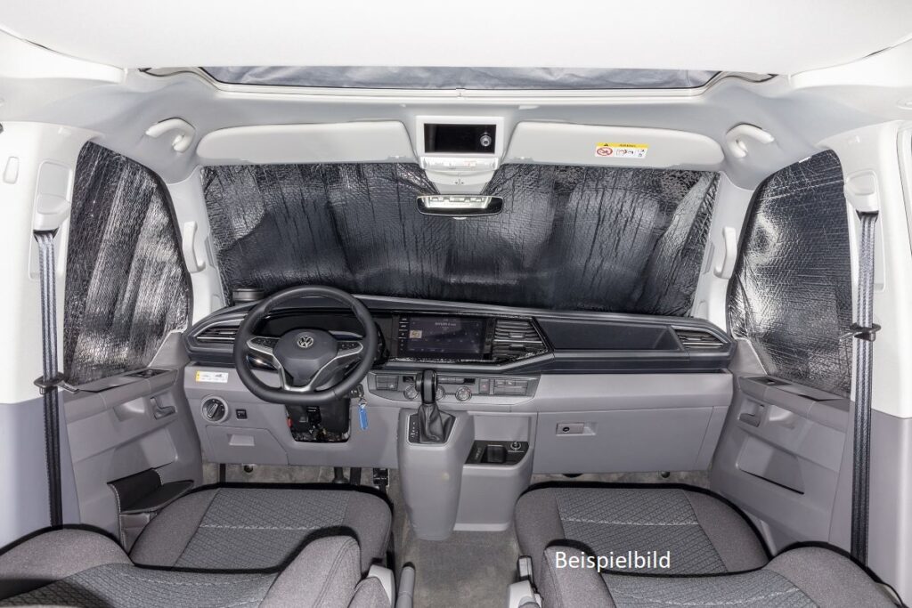 ISOLITE Inside 3teilig Fahrerhausfenster, Volkswagen T6.1 trapezförmigem Spiegelfuß Navi ohne Verkehrszeichenerkennung