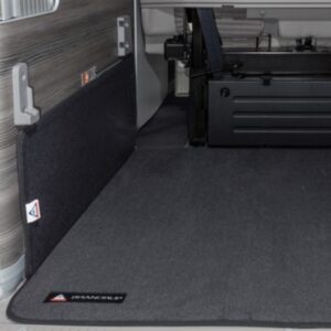 Schutzmatte links Schrank Heckladeraum VW T6/T5 California Ocean, Coast, Comfortline, Design „Titanschwarz“