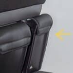 VW T6.1 California Beach 2er-Bank UTILITY Bettkasten Vorderseite Tasche links, Design VW T6.1 „Leder Titanschwarz"