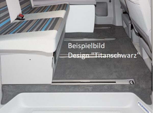 Veloursteppich Titanschwarz 2er-Bank Fahrgastraum, VW T6/T5 California Beach (ab 2011)