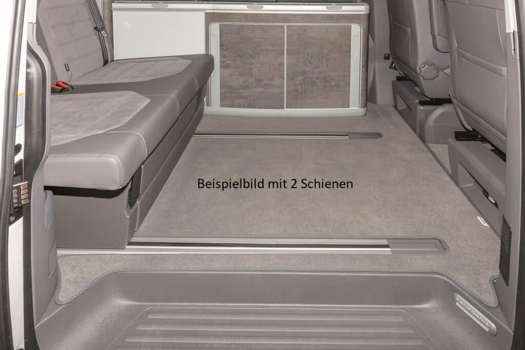 Veloursteppich 3 Bodenschienen Fahrgastraum, Volkswagen T6.1 California Ocean/Coast, Design „Palladium“
