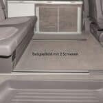 Veloursteppich für Fahrgastraum VW T6.1 California Ocean / Coast, 3 Bodenschienen, Design „Palladium" Veloursteppich 3 Bodenschienen Fahrgastraum, VW T6.1 California Ocean/Coast, Design „Palladium"