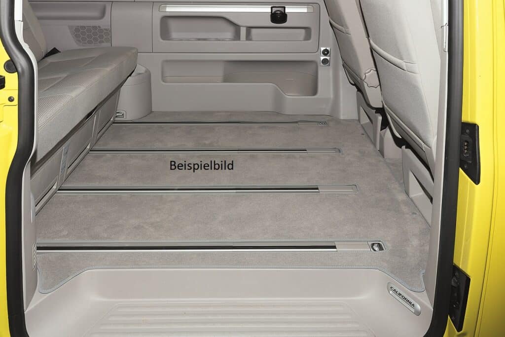 Veloursteppich Palladium Fahrgastraum Volkswagen T6.1 California Beach Tour/Camper – 1 Schiebetür, Miniküche – 3er-Bank