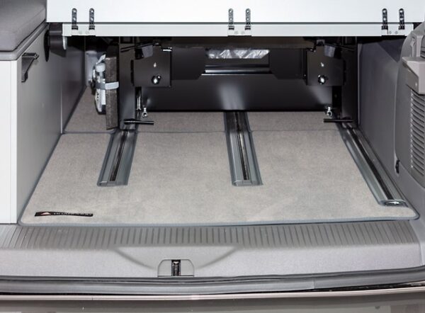Veloursteppich California Beach 2er-Bank Heckladeraum VW T6.1, Design „Palladium“