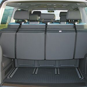 Beispiel: iXTEND Faltbett mit 3 Gurtbefestigungen an der Rückenlehne Transportbefestigung 1x für iXTEND VW T6.1/T6/T5 Multivan/California Beach ohne Multiflexboard