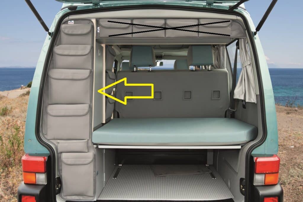 UTILITY Volkswagen T4 California Coach Kleiderschrank-Heckabschluss hoch „Palladium“